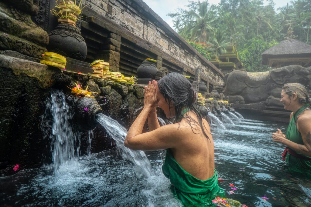 European Tourists Embrace Tropical Bathing in Indonesia
